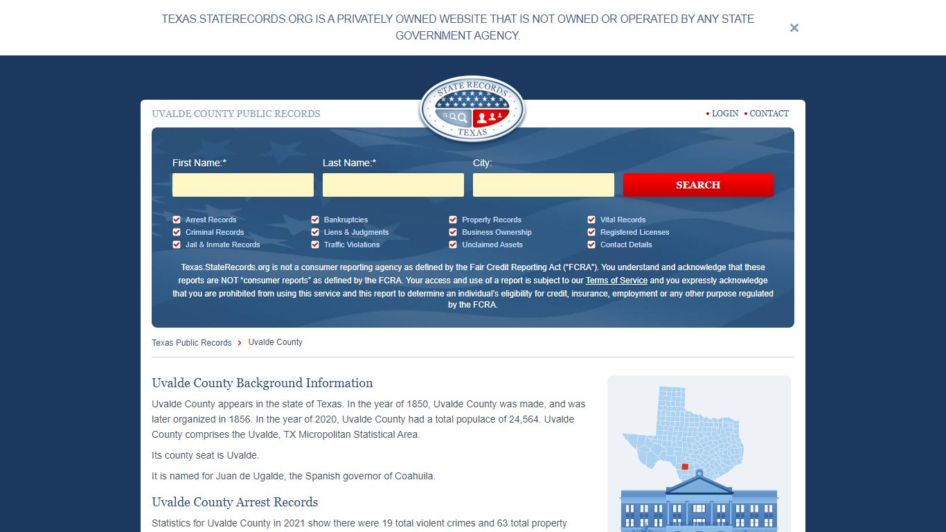 Uvalde County Arrest, Court, and Public Records | StateRecords.org
